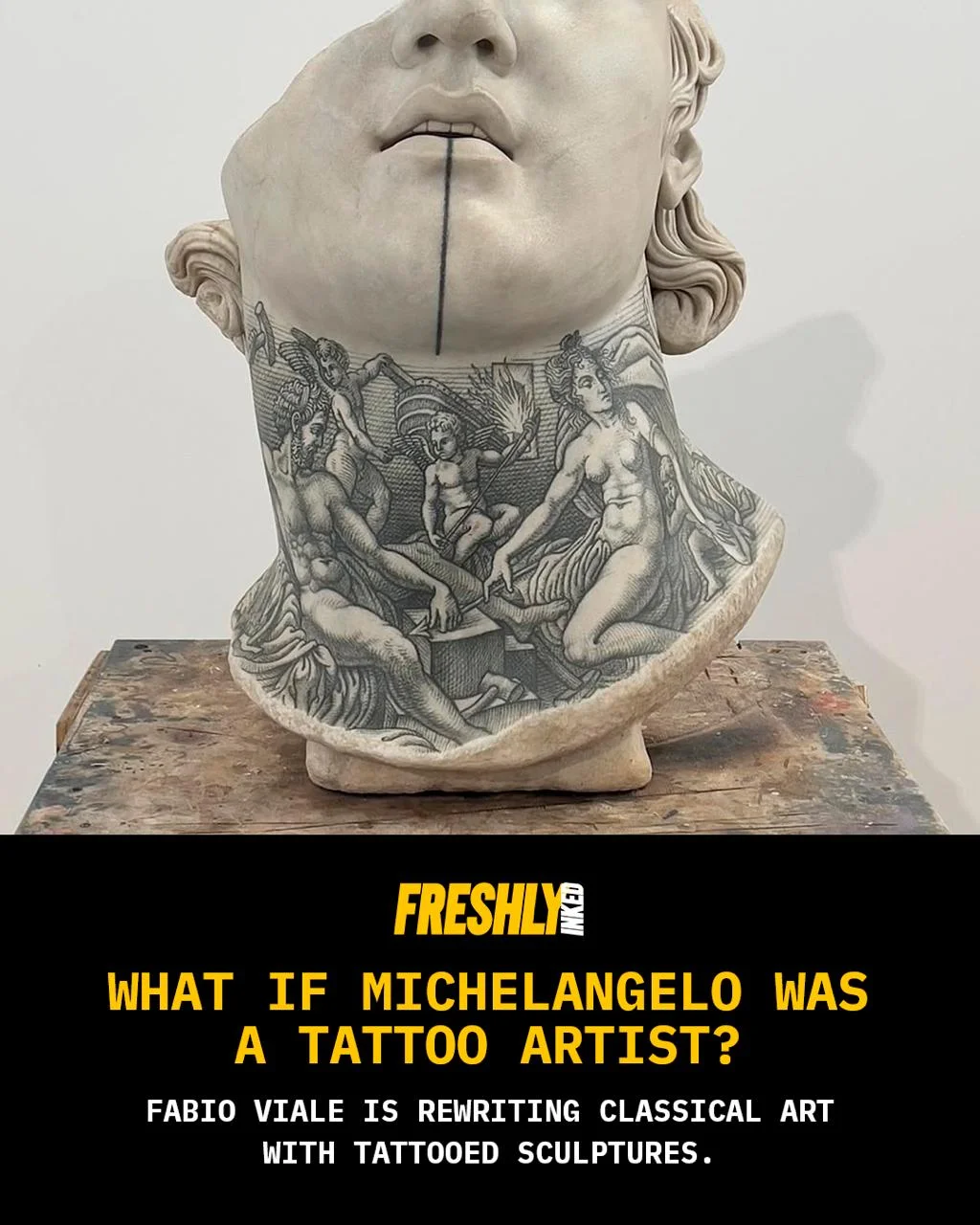 What if Michelangelo was a tattoo artist? Fabio Viale Is Tattooing Classical Sculpture