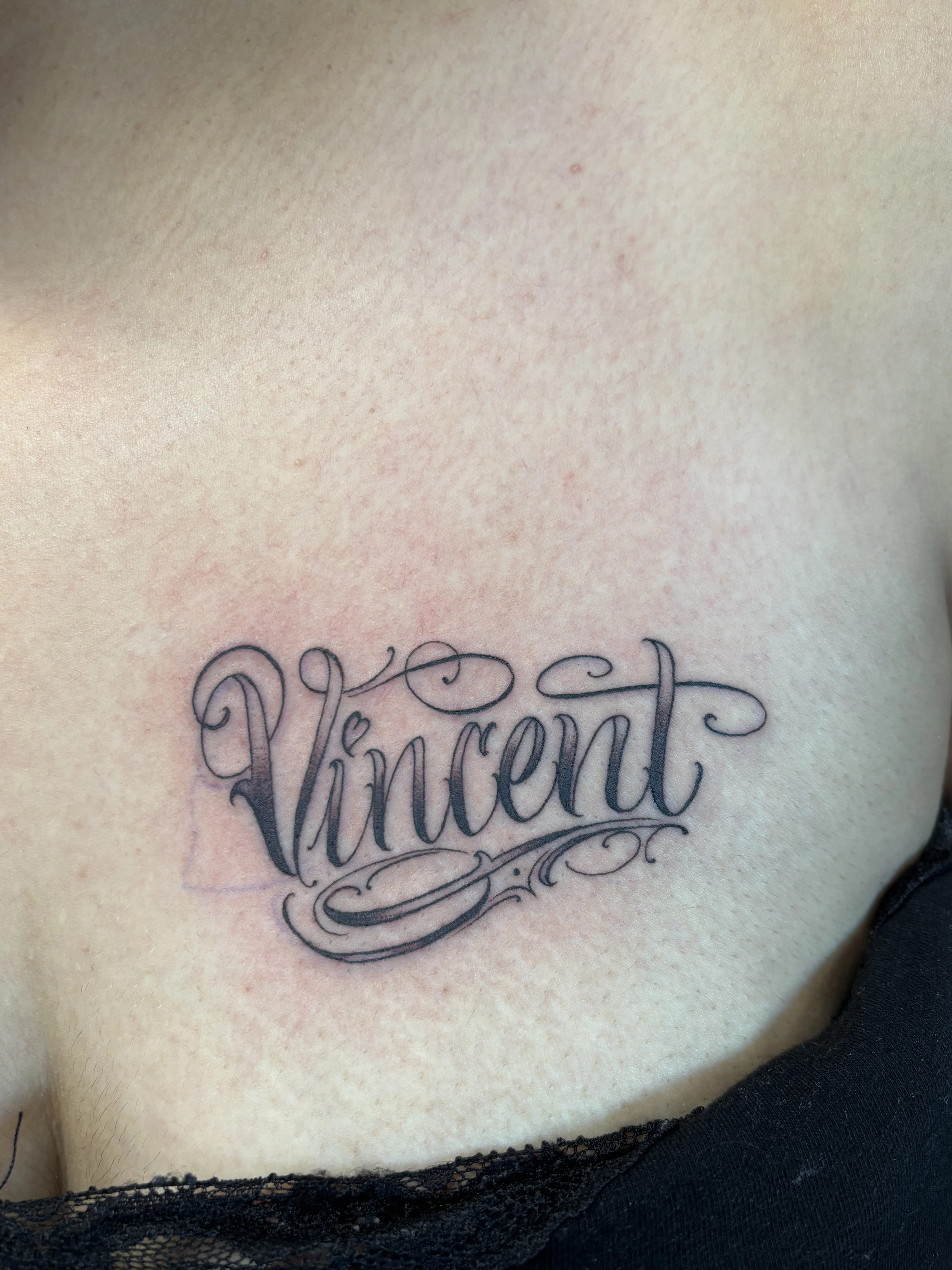 Fine Line tattoo by Bbydee: name, script, lettering, flourish