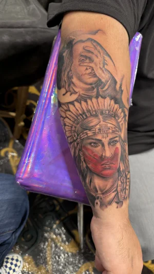 Native American Woman Forearm Portrait
