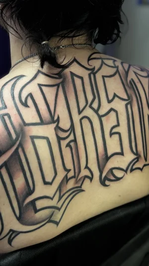 Full Back Gothic Lettering