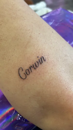 Fine Line Name Script Forearm