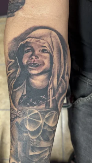 Realistic Child Portrait Forearm