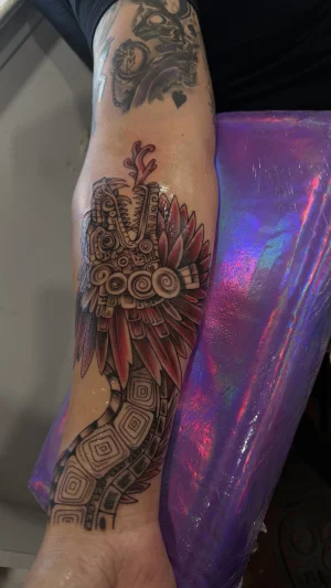 Feathered Serpent Forearm Design