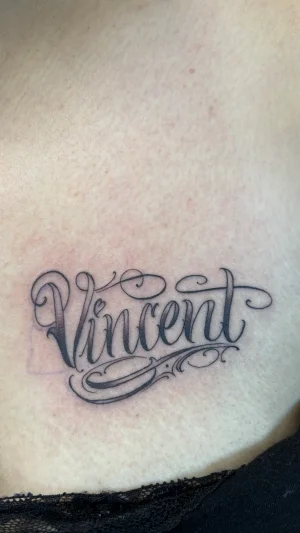 Vincent Script Chest Piece