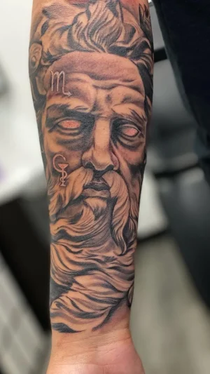 Bearded Man Face Scorpio Forearm