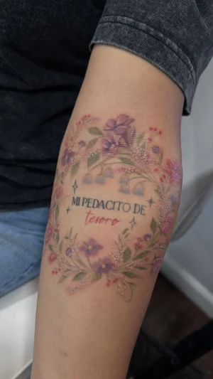 Delicate Floral Wreath Forearm