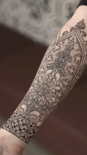 Intricate Ornamental Floral Forearm