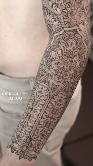 Intricate Fine Line Ornamental Forearm