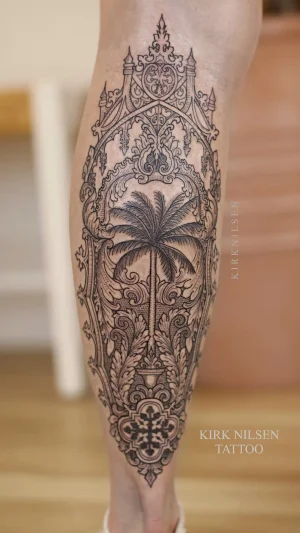 Ornamental Palm Tree Calf Piece