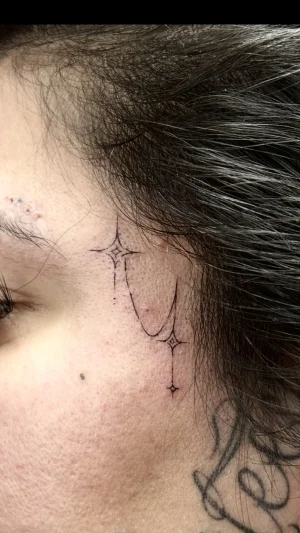 Delicate Fine Line Sparkles Face