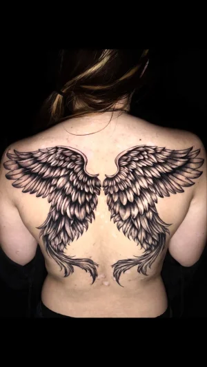 Realistic Angel Wings Back Piece