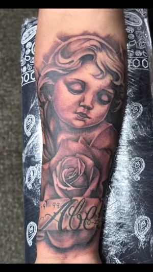 Cherub and Rose Forearm