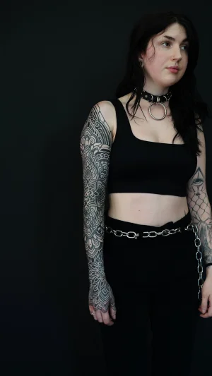 Feminine Blackwork Full Sleeve Pattern