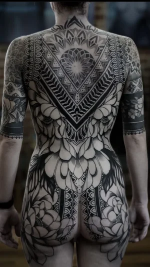 Intricate Geometric Floral Full Back