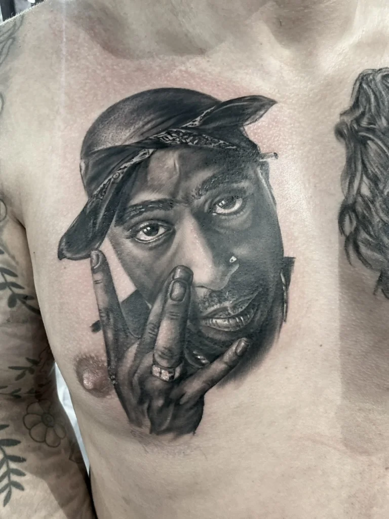 Black & Gray Realism tattoo by levi70six: portrait, man, bandana, hand