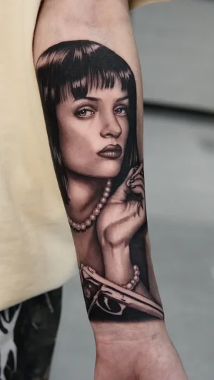 Realistic Woman Portrait Forearm