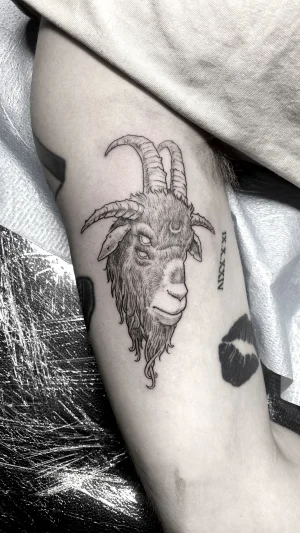 Realistic Goat Head Upper Arm