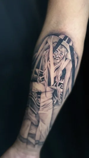 Masked Figure Forearm Realism