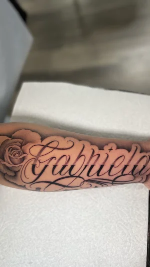 Realistic Rose Name Forearm