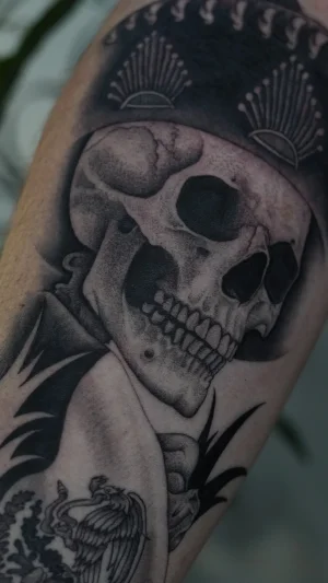 Skull with Eagle Emblem Forearm
