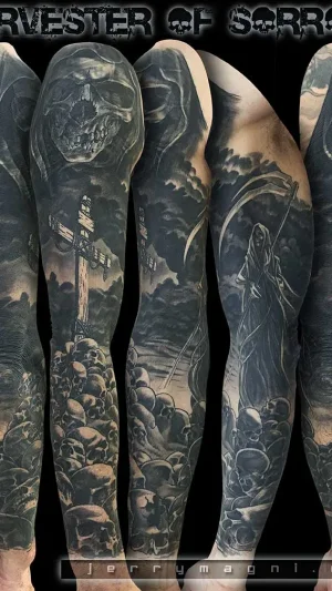 Grim Reaper Black & Grey Full Sleeve