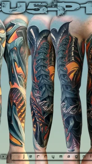 Futuristic Biomechanical Full Sleeve