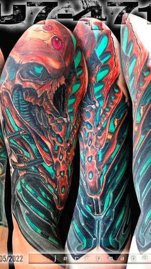 Biomechanical Skull Full Sleeve