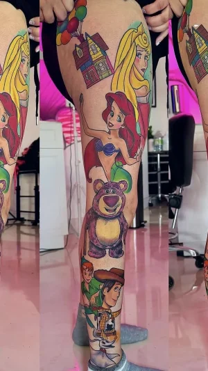 Colorful New School Animated Character Leg Sleeve