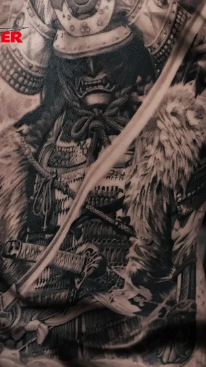 Samurai Black & Grey Back Piece