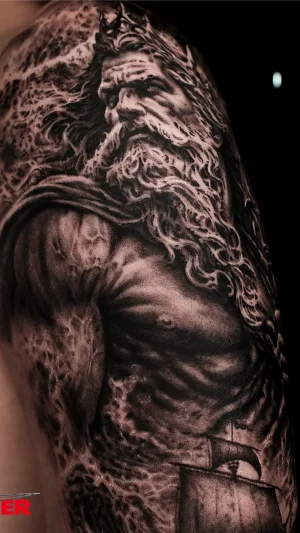 Mythological Bearded Man Half Sleeve