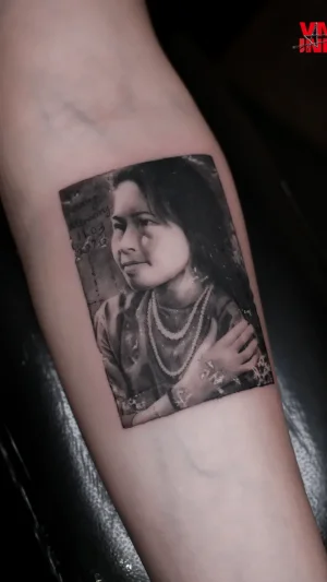 Realistic Woman Portrait Forearm