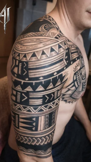 Masculine Tribal Half Sleeve