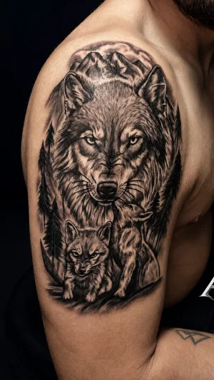 Wolf Family Upper Arm Realism