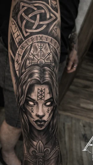 Mystical Woman Black & Grey Sleeve