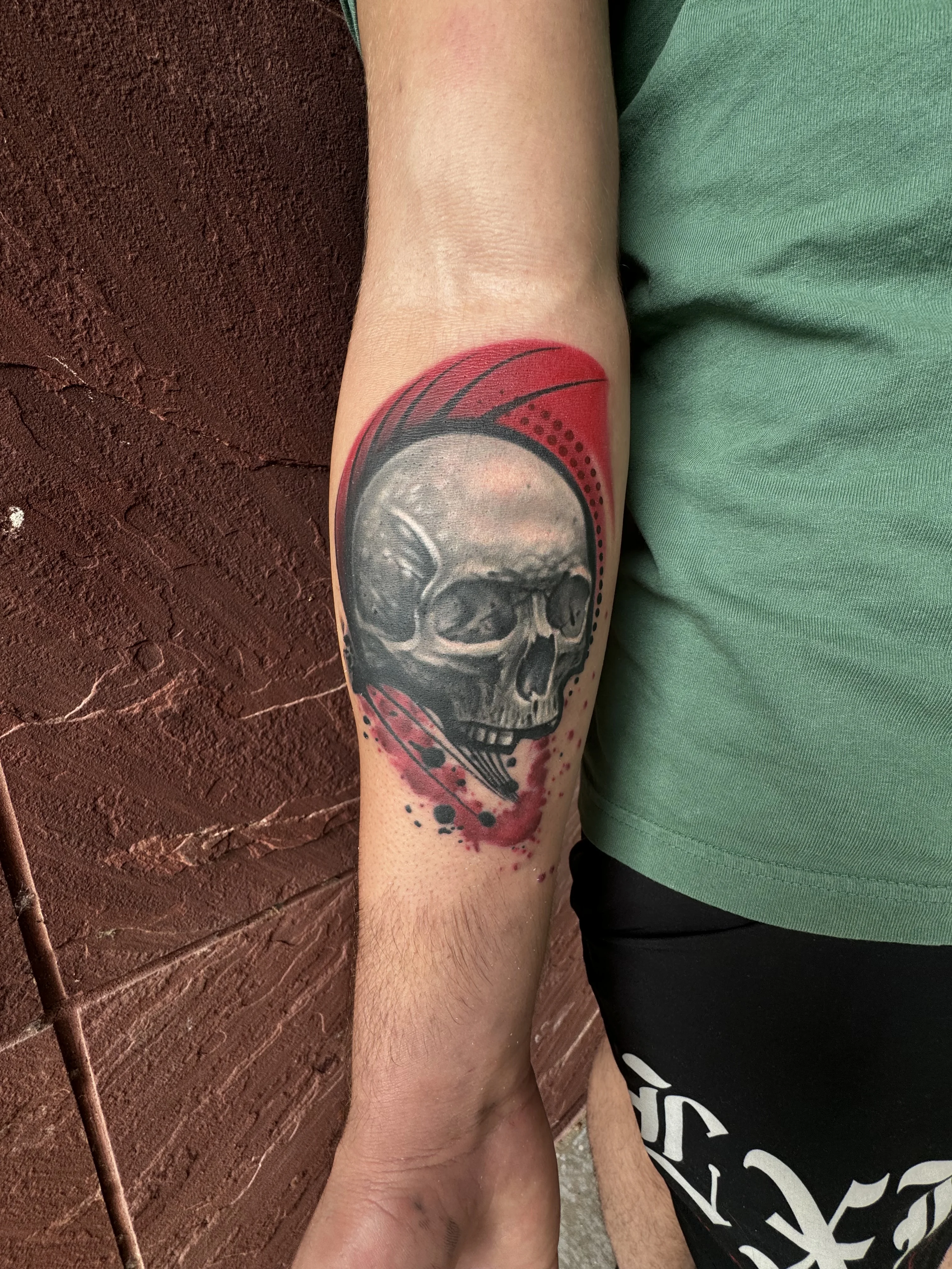 Realistic Skull Forearm: skull, dark, death, gothic, realistic, bold