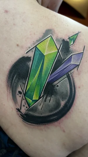 Colorful Geometric Crystal Back Piece