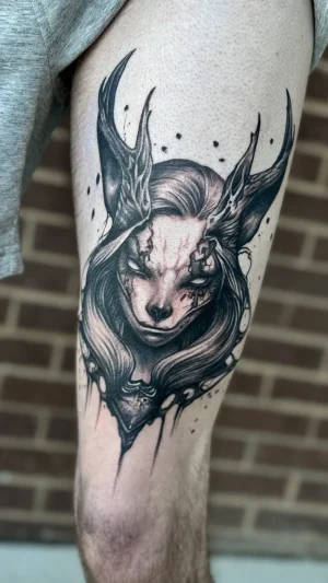 Dark Fantasy Creature Thigh Portrait