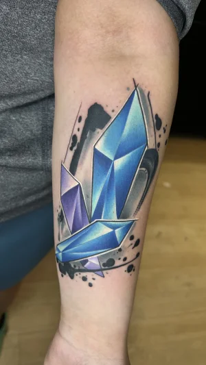 Geometric Blue and Purple Crystals