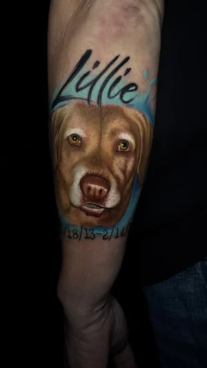 Realistic Dog Memorial Forearm