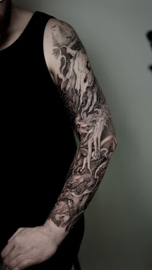 Skull and Nature Black & Grey Sleeve