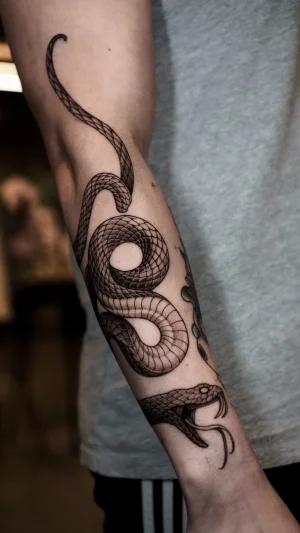 Blackwork Snake Forearm