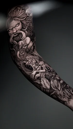 Mythological Black & Grey Full Sleeve