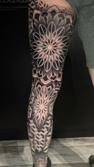 Geometric Mandala Full Leg Sleeve