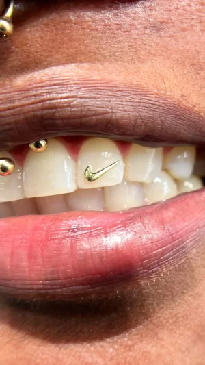 Nike Logo Gold Teeth Jewelry