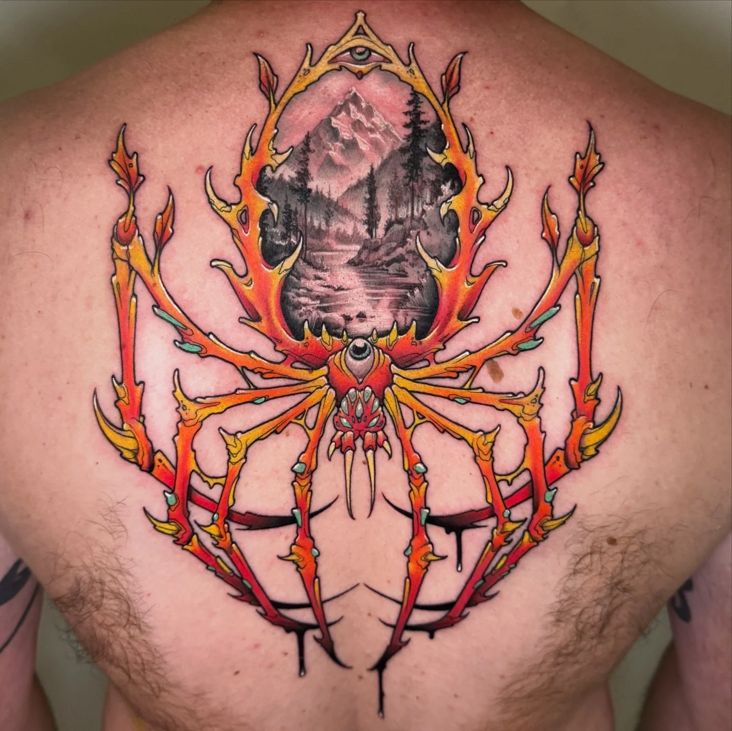 Neo-Traditional tattoo by Willard Malebear: spider