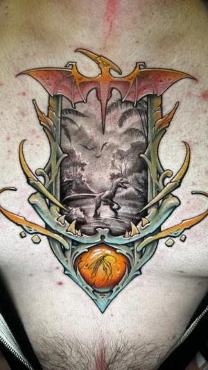 Prehistoric Dinosaur Chest Piece