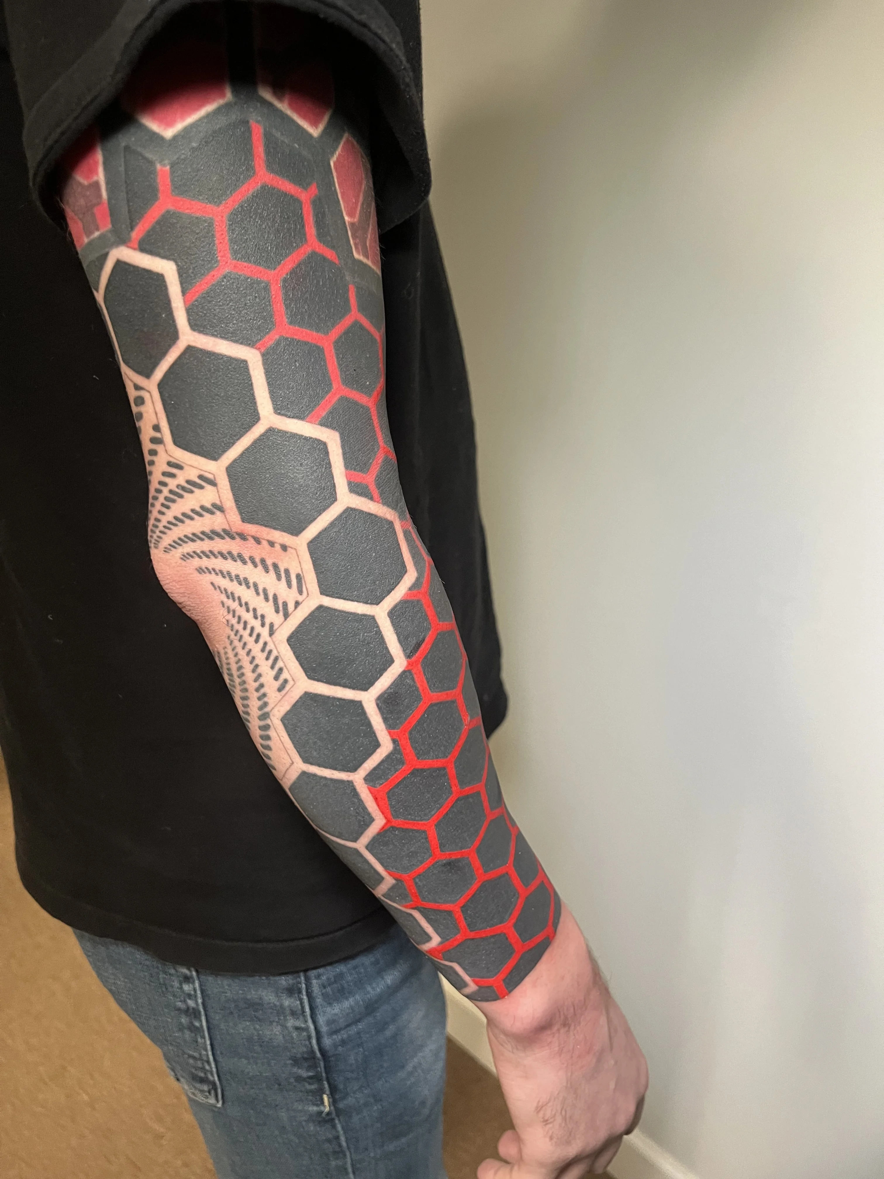 Geometric tattoo by Erin Manning: hexagons, pattern, geometric, abstract