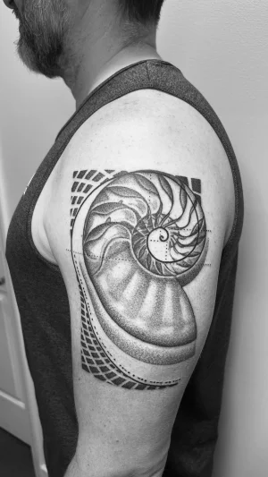 Geometric Nautilus Shell Upper Arm