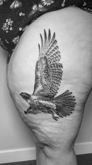 Realistic Flying Hawk Thigh