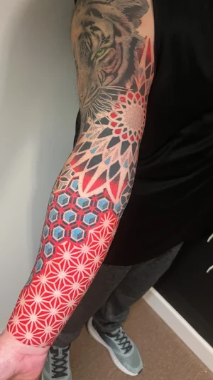 Realistic Tiger Geometric Full Sleeve